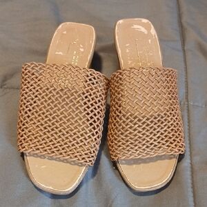 Braided Slide Mules in Brown - Slip-On Summer Comfort